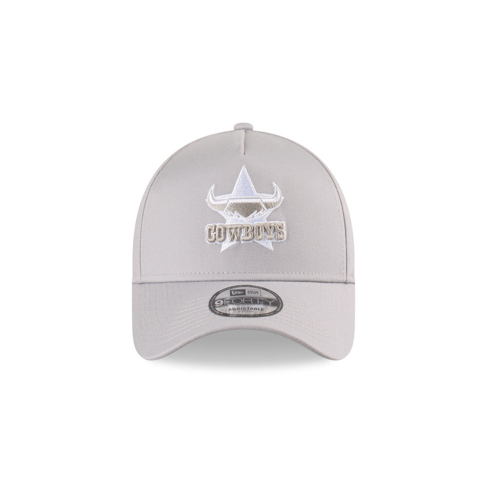 North Queensland Cowboys Hat - 2025 Grey White 9Forty A-Frame NRL Snapback Cap - New Era